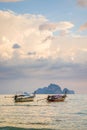 sunset on the Andaman sea , Krabi province, Thailand Royalty Free Stock Photo