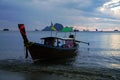 Sunset at Aonang beach Krabi Thailand Royalty Free Stock Photo