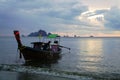 Sunset at Aonang beach Krabi Thailand Royalty Free Stock Photo