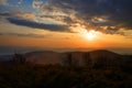 Sunset in the Apuseni Mountains, Western Carpathians, Transylvania, Romania, Europe Royalty Free Stock Photo