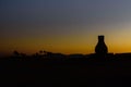Sunset in arabian desert not far from the Hurghada city, Egypt Royalty Free Stock Photo
