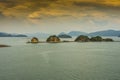 Sunset in the archipelago of langkawi malaysia Royalty Free Stock Photo