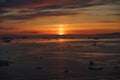 Icebergs on arctic ocean in Greenland Royalty Free Stock Photo