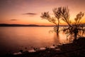Sunset in Arkansas over Lake in autumn Royalty Free Stock Photo