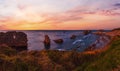 Sunset Arnia Beach coastline landscape Royalty Free Stock Photo