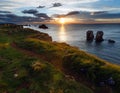 Sunset Arnia Beach coastline landscape. Royalty Free Stock Photo