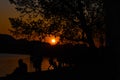 Sunset at the Artificial Lake of Tirana, Albania