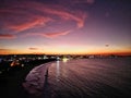 the sunset as seen from the beach at surfers paradise Royalty Free Stock Photo