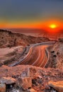 Sunset as seen from Jebel Hafeet mountain Royalty Free Stock Photo