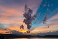 Sunset at the Ashokan Reservoir in New York State.