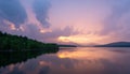 Sunset at the Ashokan Reservoir, NYC water supply.