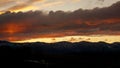 Sunset in aspen colorado of illuminated clouds