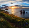 Sunset Atlantic coastline landscape Royalty Free Stock Photo