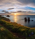 Sunset Atlantic coastline landscape Royalty Free Stock Photo