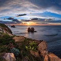 Sunset Atlantic Ocean coastline Royalty Free Stock Photo