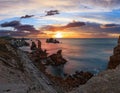 Sunset Atlantic ocean coastline near Portio Beach Royalty Free Stock Photo