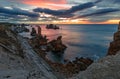 Sunset Atlantic ocean coastline near Portio Beach. Royalty Free Stock Photo