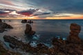 Sunset Atlantic ocean coastline near Portio Beach. Royalty Free Stock Photo