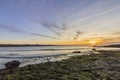 Sunset Atlantic Ocean view at Tamarist beach, in Casablanca Royalty Free Stock Photo