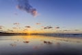 Sunset Atlantic Ocean view at Tamarist beach, in Casablanca Royalty Free Stock Photo