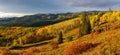 Sunset Autumn Mountain Valley at Steamboat Springs Royalty Free Stock Photo