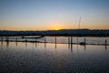 Sunset at ayeyarwady river, myanmar