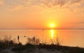 Sunset on the Azov Sea Royalty Free Stock Photo