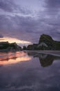 Sunset at the bach in Castle Rock. New Zealand