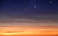 Sunset background image with many stars.