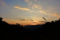 Sunset background at tourist destination, Klonglan National park, Thailand