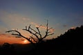 Sunset background at tourist destination, Klonglan National park, Thailand