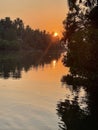 Sunset on a backwater Royalty Free Stock Photo