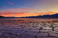 Sunset at Badwater Basin in Death Valley National Parks Royalty Free Stock Photo