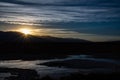 Sunset at Badwater Basin, Death Valley Royalty Free Stock Photo