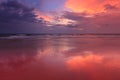 Sunset on Baga beach. Goa Royalty Free Stock Photo