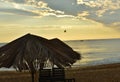 Sunset in baga beach in goa , India Royalty Free Stock Photo