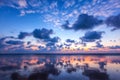 Sunset on Baga beach. Goa Royalty Free Stock Photo