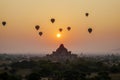 Sunset in Bagan, Myanmar Royalty Free Stock Photo