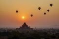 Sunset in Bagan, Myanmar Royalty Free Stock Photo