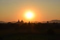 Sunset in Bagan temples, Myanmar