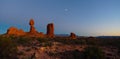 Sunset at Balanced Rock in Arches National Park Royalty Free Stock Photo