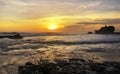 Sunset at Bali`s famous Tanah Lot temple, Indonesia. Royalty Free Stock Photo