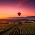 Sunset Balloon Ride Over Vineyard