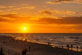 Sunset at the beach in Karwia Poland Royalty Free Stock Photo