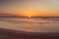 Sunset on Baltic sea shore Royalty Free Stock Photo