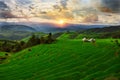 Sunset Ban Papongpieng Rice Terraces Royalty Free Stock Photo