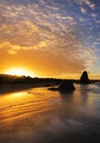 Sunset at Bandon Beach, Oregon Royalty Free Stock Photo