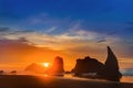 Sunset at Bandon Beach Royalty Free Stock Photo