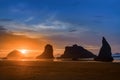 Sunset at Bandon Beach Royalty Free Stock Photo