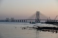 Sunset at Bandra-Worli Sealink in Mumbai, India